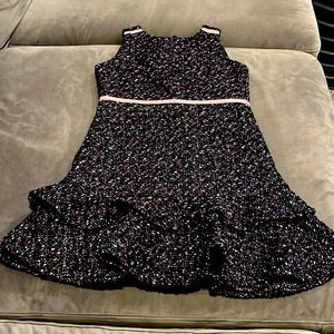 Girls Janie and Jack party dress size 7. Navy blue, with gold pink and fuchsia